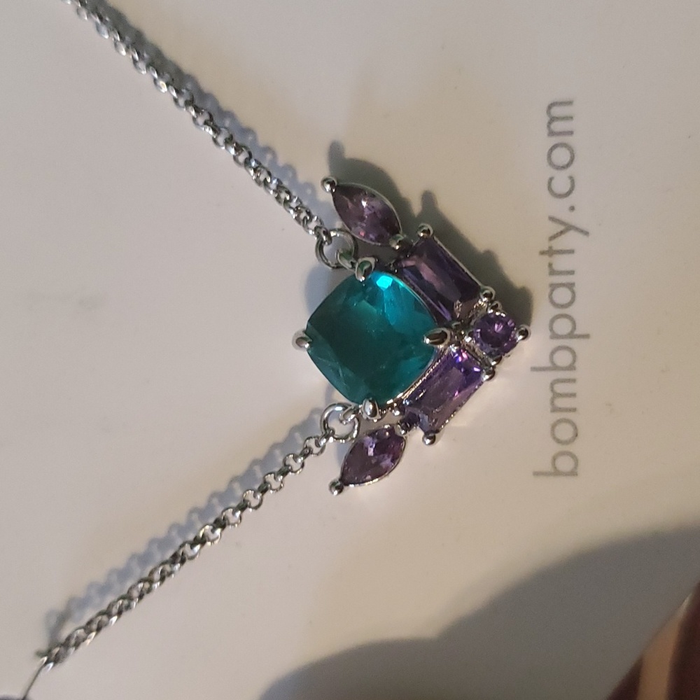 New Bomb Party genuine plated Drury stone with silver plated necklace - Picture 4 of 4